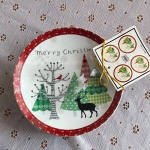 222 Fifth Merry Trees Holiday Plate
